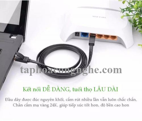 Ugreen 11263 5M màu Đen Cáp mạng LAN cat7 STP dây dẹp NW106 30011263